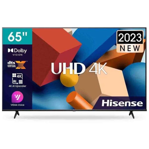Hisense 65 Inch QLED Smart With 4k Dolby Vision YouTube/ Netflix Black Model – 65A61K – 1 Year Warranty.
