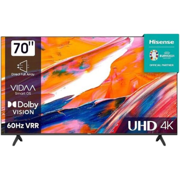 Hisense 70 Inch 4K UHD Smart Tv with Dolby Vision YouTube/ Netflix Black Model – 70A61K – 1 Year Warranty.
