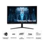 SAMSUNG 32-Inch Odyssey Neo G8 Curved Gaming Monitor 4K UHD 3840 x 2160 Quantum HDR2000 1ms (GtG) 240Hz | LS32BG850NMXUE - Image 5