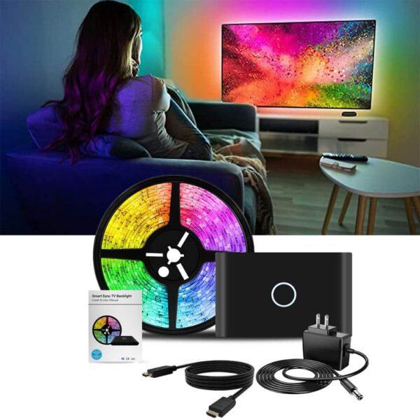 Smart Sync TV Backlight HDMI Sync Box Lightning Kits RGB Voice Control 4K/60