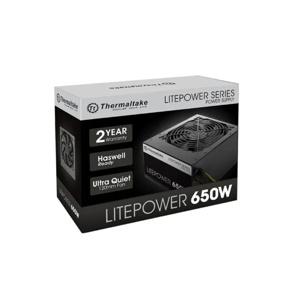 Thermaltake Litepower 650W Power Supply, 80PLUS -Black | PS-LTP-0650NPCNUK-2