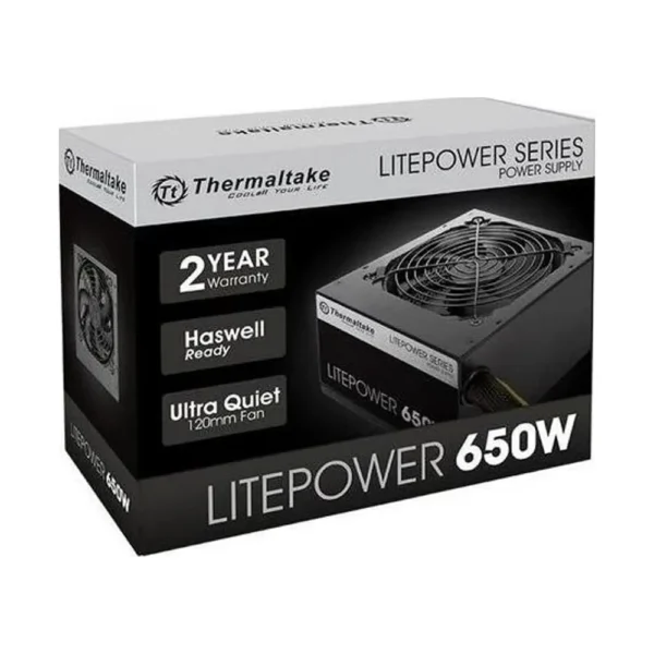 Thermaltake Litepower 650W Power Supply, Non Modular, 80PLUS, Black-PS-LTP-0650NPCNUK-2