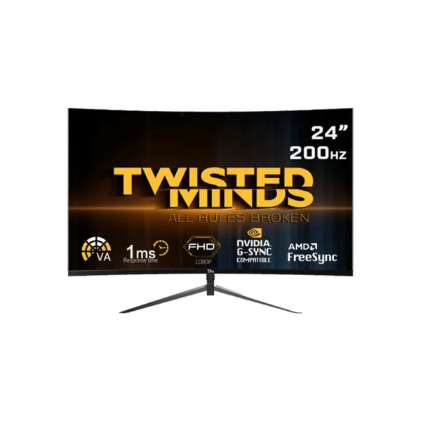 Twisted Minds 24” FHD 200HZ, curved Gaming Monitor – TM24RFA-200HZ