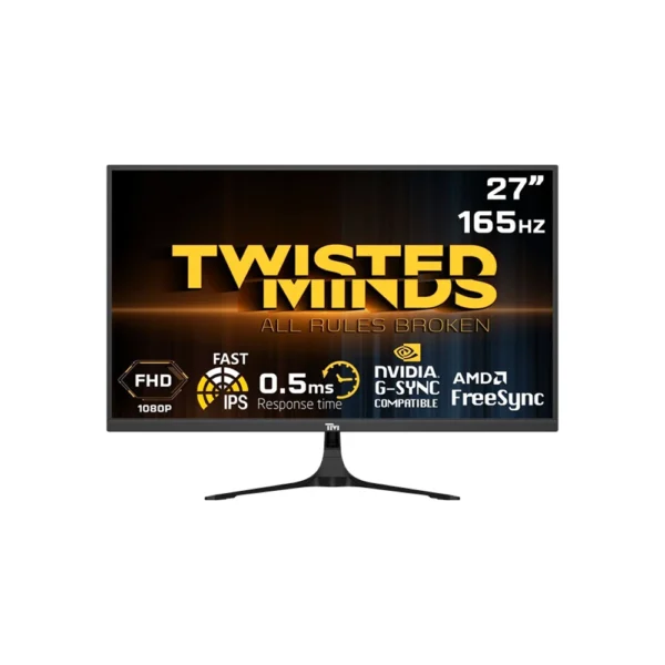 Twisted Minds 27″ FHD Fast IPS Gaming Monitor, 165Hz, Black – TM27FHD165IPS