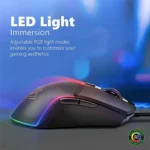 Vertux Argon Ultra-Responsive Gaming Mouse, 6-Buttons Design Gaming Mouse, Up to 6400 DPI Optical Sensor for Windows PC Gamers, Breathing Wired Mouse with RGB Light – Black - Image 4