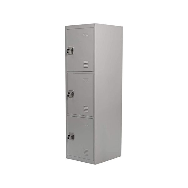 Galaxy Design 3 Door Metal Locker, Grey – 30(L) x 35(W) x 110(H) CM, GDF-3T