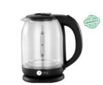 AFRA Japan 1.8 Liters Electric Kettle Glass Black/Silver Model ‎AF-1820KTGL | 1 Year Full Warranty
