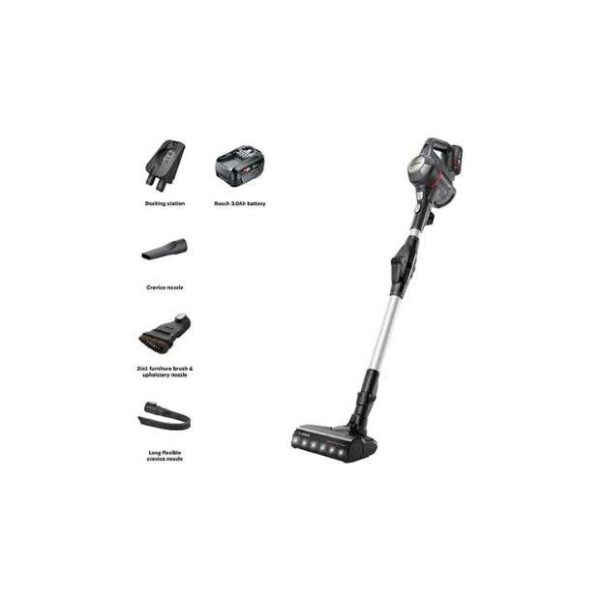 Bosch Cordless Stick Vacuum Cleaner lightweight handheld LED lights Dark Granite Model BCS711GB | 1 Year Warranty