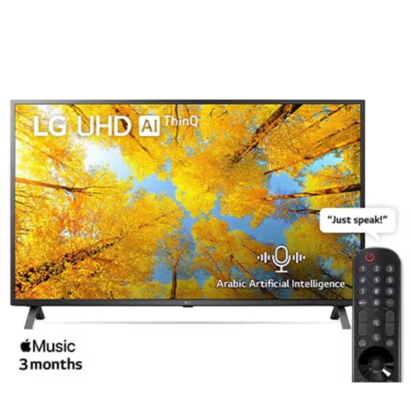 LG 50 Inch Samrt TV, 4K UHD, WebOS With ThinQ AI, Active HDR, (NANO7500 Series) Color Black Model – 50UQ75006EG – 1 Year Warranty.