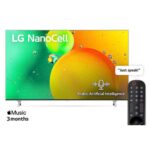 LG 50 Inch Smart TV, 4K UHD, WebOS, With ThinQ AI, Active HDR, (NANO77 Series) Color Grey Model – 50NANO776QA – 1 Year Warranty.
