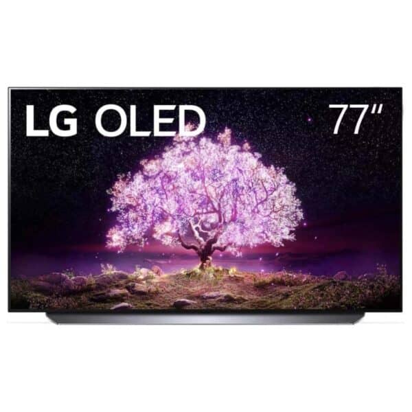 LG 77 Inch Smart OLED TV, 4K Cinema HDR, Cinema Screen Design, WebOS, Smart AI ThinQ, Pixel Dimming, (OLEDC1 Series) Black Model – OLED77C1PVA – 1 Year Warranty.
