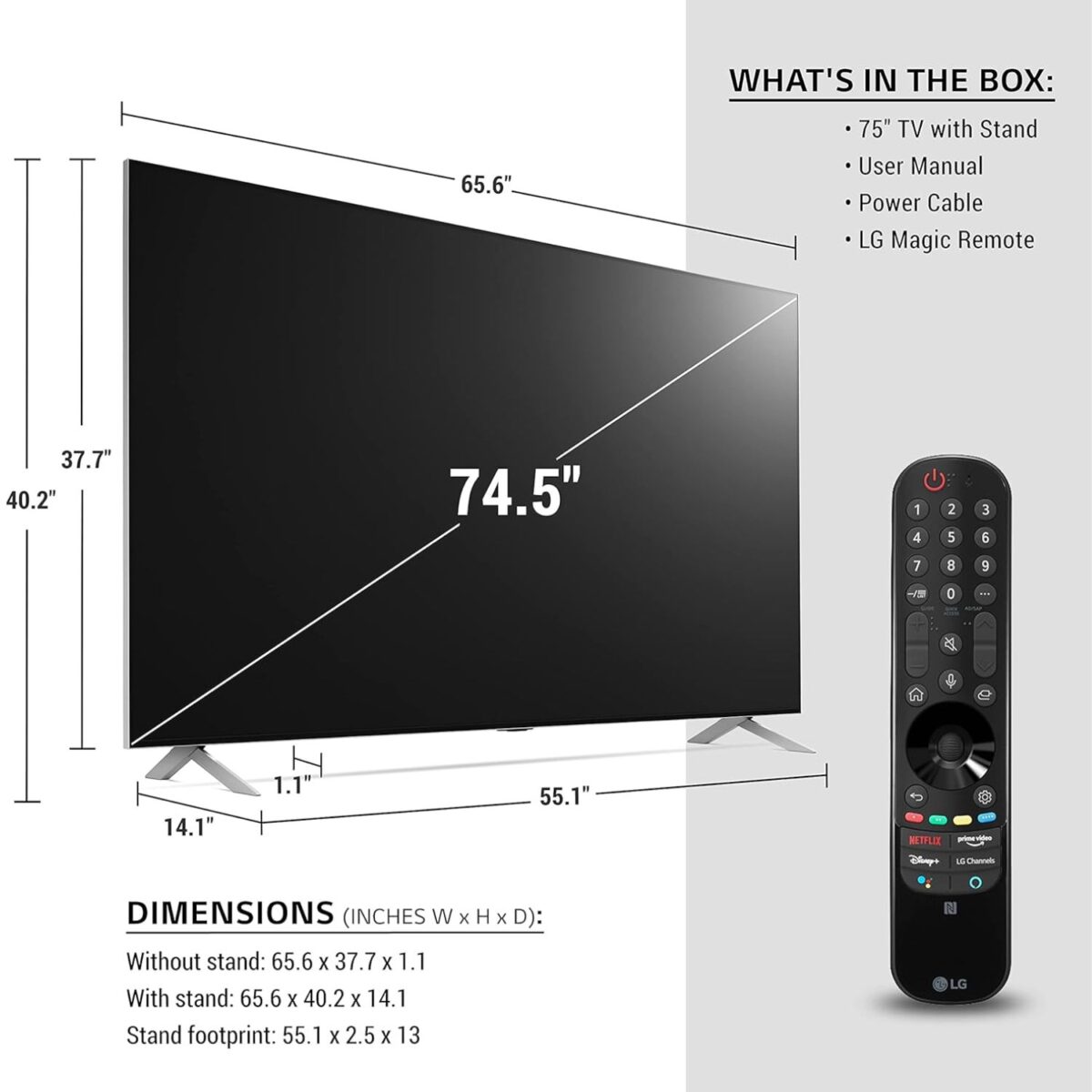 LG 75 Inch Smart QNED TV, MiniLED, 8K Smart UHD, NanoCell, Quantum Dot, (QNED99 Series) Black Model 75QNED99UPA | 1 Year Full Warranty - Image 3