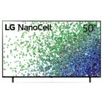 LG 50 Inch Smart TV, NanoCell, Cinema Screen Design, 4K Cinema HDR, WebOS, ThinQ AI, Local Dimming, (NANO80 Series) Black Model – 50NANO80VPA – 1 Year Warranty.