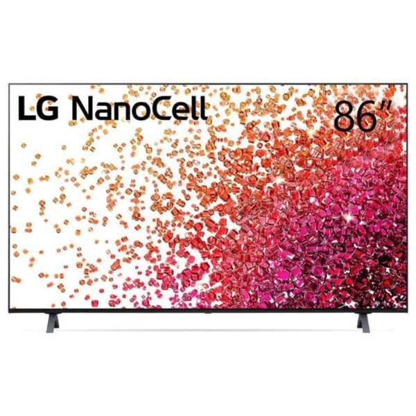 LG 86 Inch Smart TV, NanoCell, Cinema Screen Design, 4K Cinema HDR, WebOS, Al ThinQ, (NANO75 Series) Black Model – 86NANO75VPA – 1 Year Warranty.