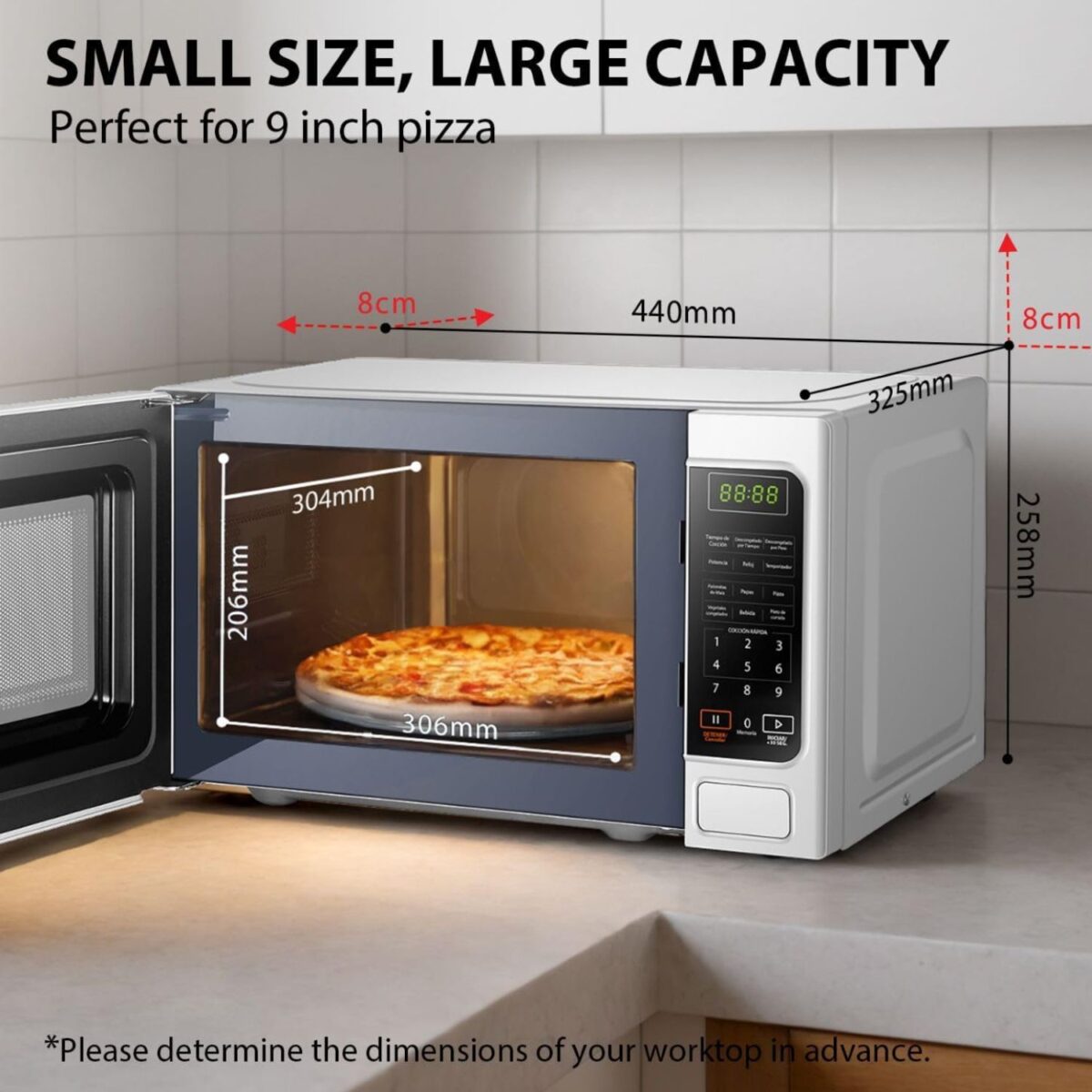 Toshiba 20 Liter Microwave Oven, 800 W, Color Black/White Model – MMEM20PWH – 1 Year Warranty. - Image 4
