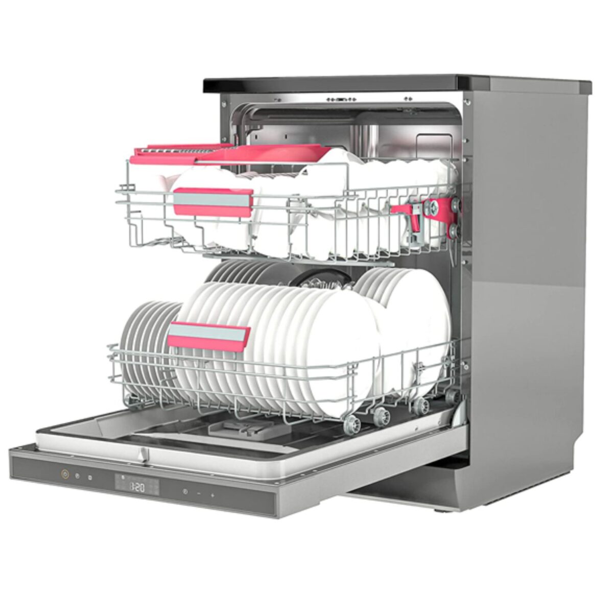 Toshiba Free Standing Dishwasher, 14 Place Setting, 6 Programs, Dual Wash Zone, Color White Model – DW14F1(W) | 1 Year Warranty. - Image 3