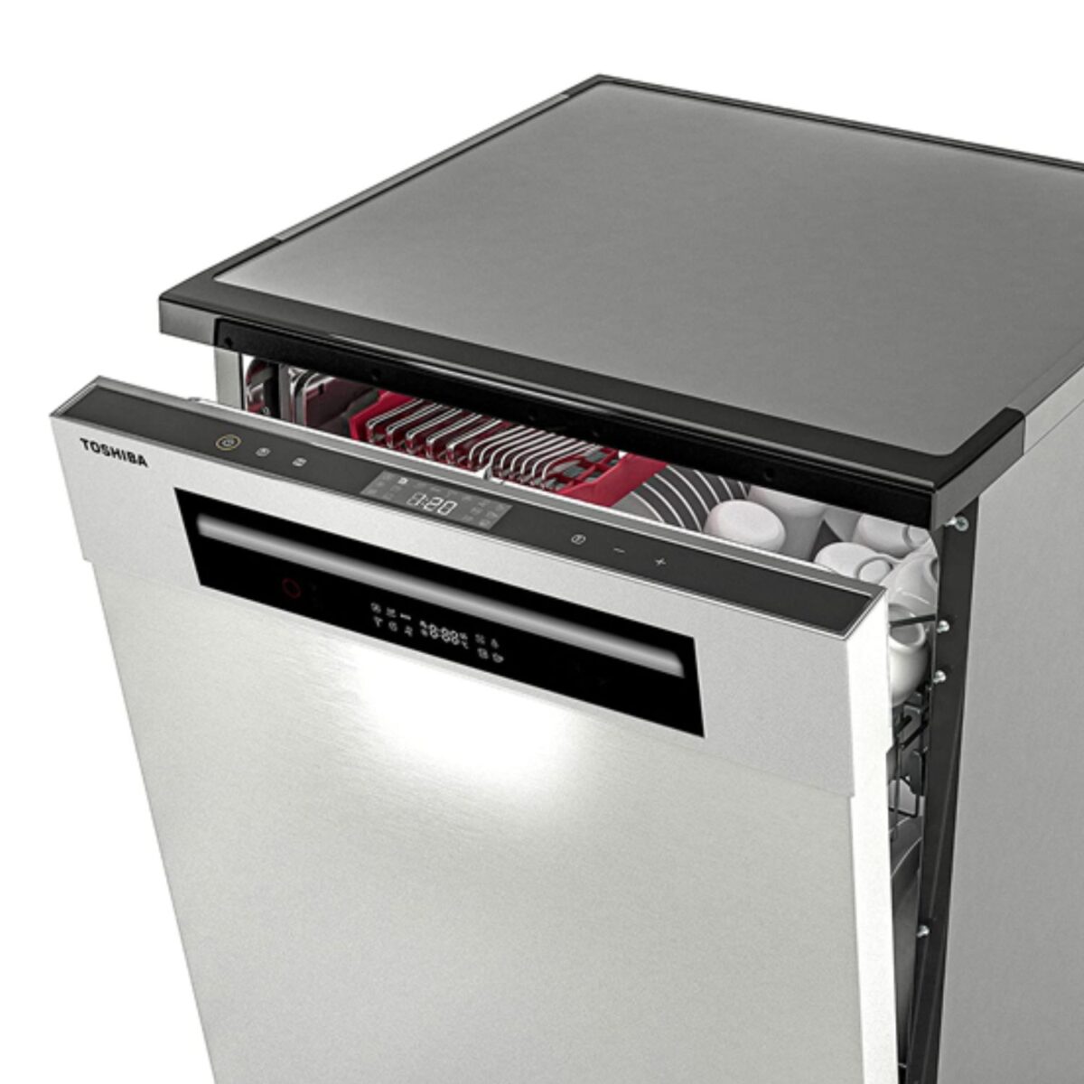 Toshiba Free Standing Dishwasher, 14 Place Setting, 6 Programs, Dual Wash Zone, Color White Model – DW14F1(W) | 1 Year Warranty. - Image 4