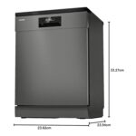 Toshiba Free Standing Dishwasher, 14 Place Setting, 8 Programs, 70°C Hot Water Wash, Touch Control, Color Grey Model – DW14F2(SS) – 1 Year Warranty. - Image 4