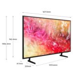 Samsung 75 Inch 4K Smart TV, Crystal UHD, DU7000, PurColor, 4K Upscaling, Q-Symphony, Color Black (2024) Model – UA75DU7000UXZN – 1 Year Warranty. - Image 3