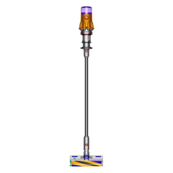 Dyson Cordless Vacuum Cleaner, Laser Head, HEPA filtration, Color Yellow/Iron Model – V12 Detect Slim Absolute – 1 Year Warranty