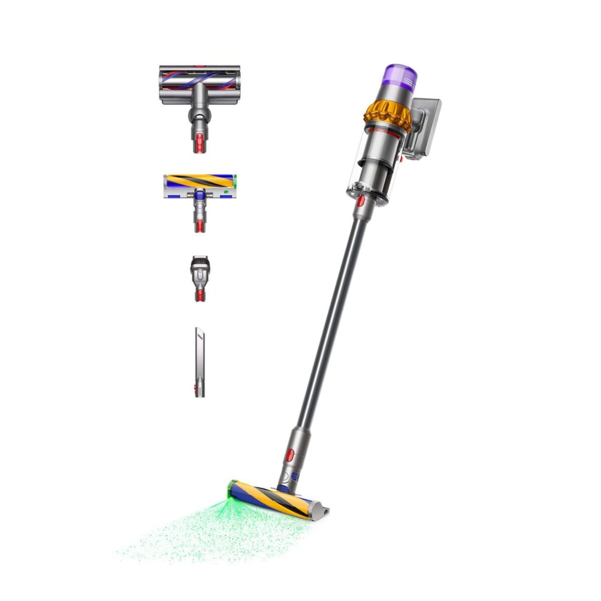Dyson Cordless Vacuum Cleaner, Roller Head, Laser Slim Fluffy Cleaner Head, Color Yellow/Nickel Model – V15 Detect Absolute – 1 Year Warranty. - Image 2