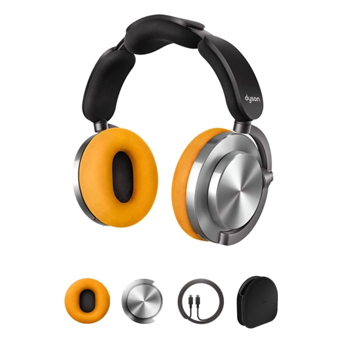 Dyson OnTrac Wireless Headphones, Noise Cancellation, Color Aluminum/Yellow Model – Ontrac CNC Aluminium – 1 Year Warranty. - Image 2