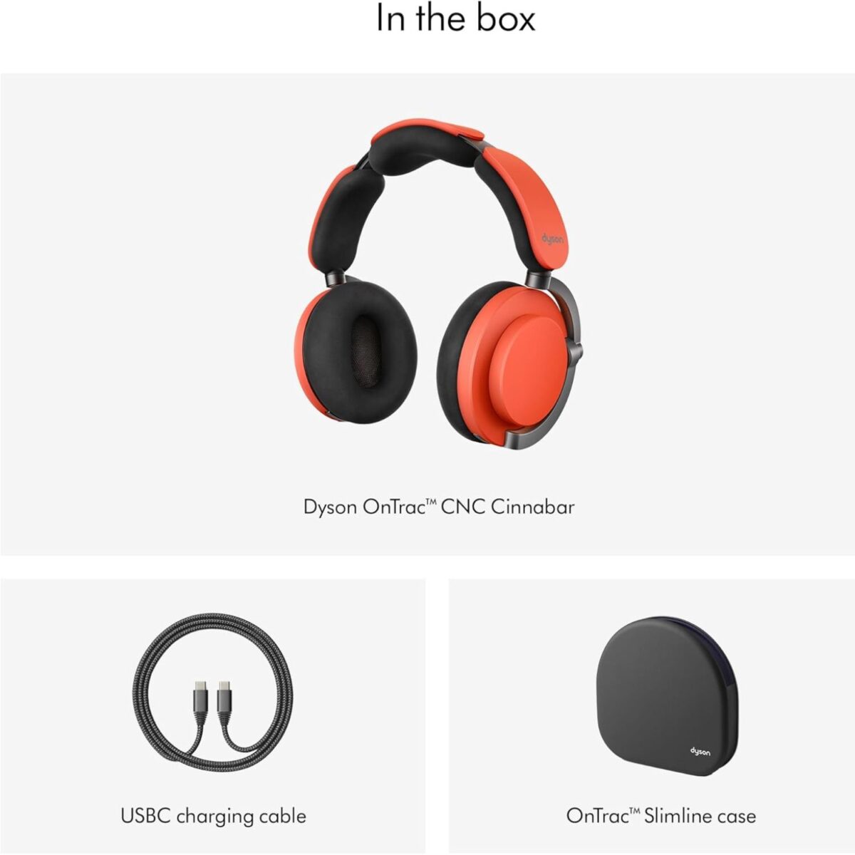 Dyson OnTrac Wireless Headphones, Noise Cancellation, Color Cinnabar/Black Model – Ontrac Ceramic Cinnabar – 1 Year Warranty. - Image 4