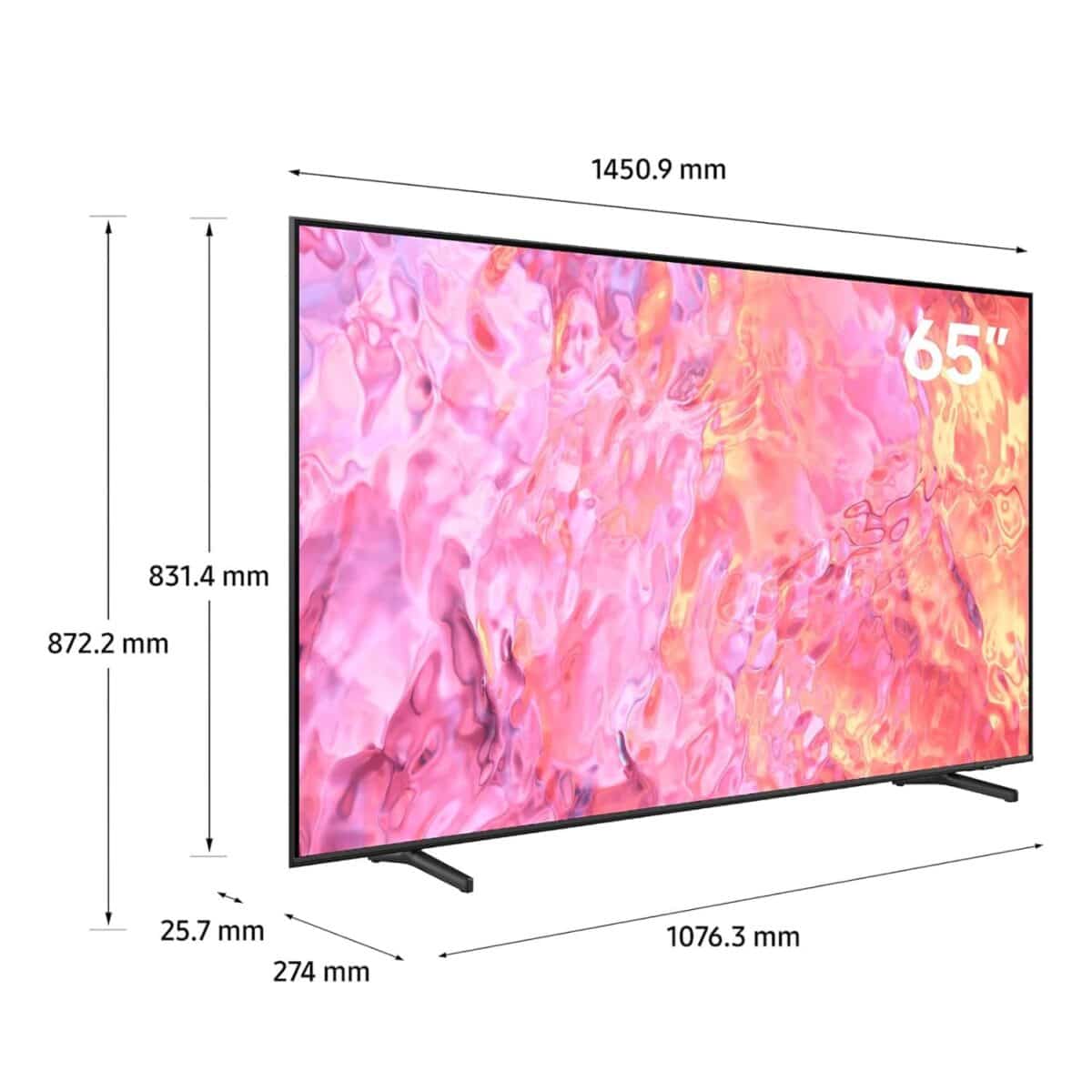 Samsung 65 Inch QLED 4K Smart TV, (Series Q60C), Quantum Dot, AirSlim Hub, HDR10+, Color Black Model – QA65Q60CAUXZN – 1 Year Warranty. - Image 9