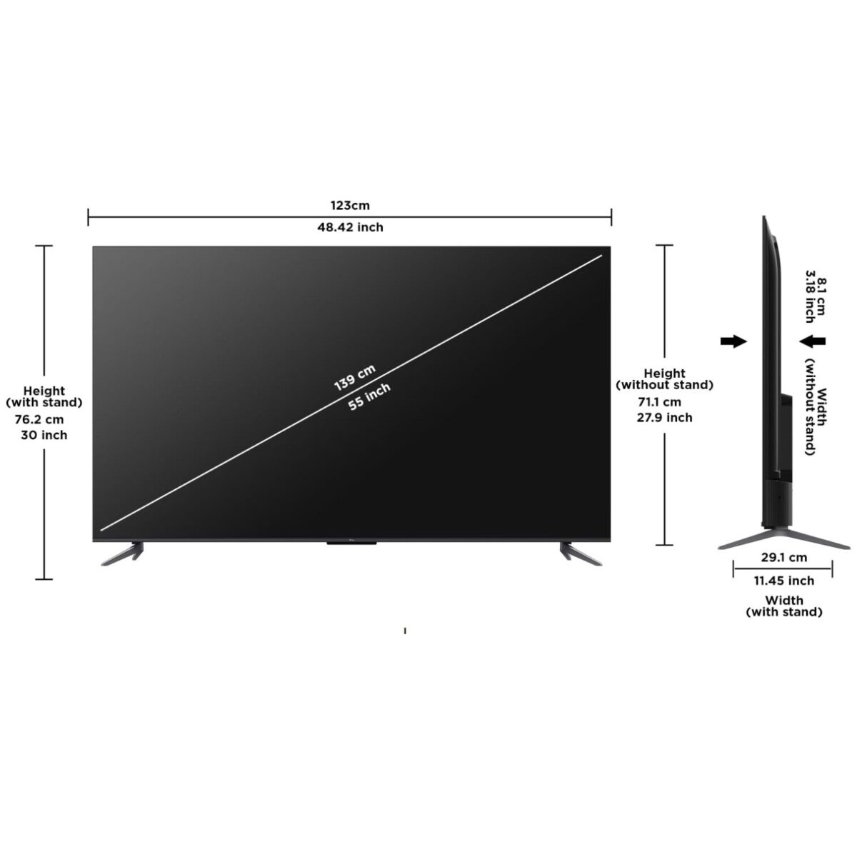 TCL 55 Inches QLED 4K Smart TV, (Series C645), Quantum Dot Technology, HDR 10+, Dolby Vision Atmos, Color Black Model – 55C645 – 1 Year Warranty. - Image 6
