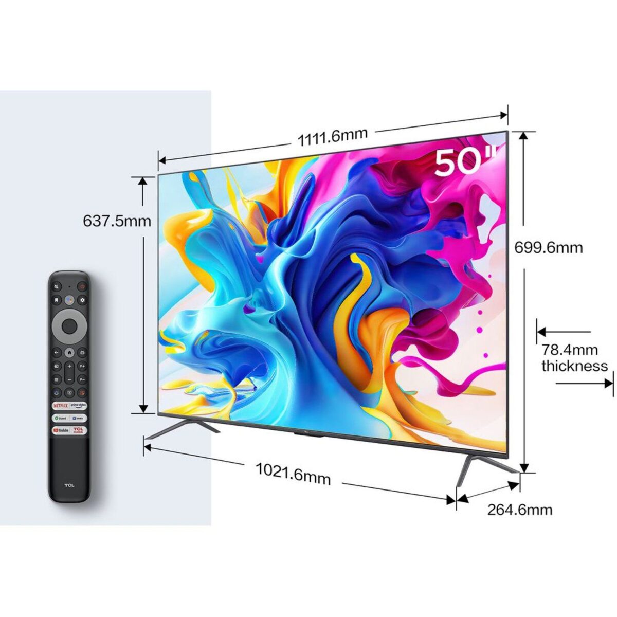 TCL 50 Inches QLED 4K Smart TV, (Series C645), Quantum Dot Technology, HDR 10+, Dolby Vision Atmos, Color Black  Model – 50C645 – 1 Year Warranty - Image 6