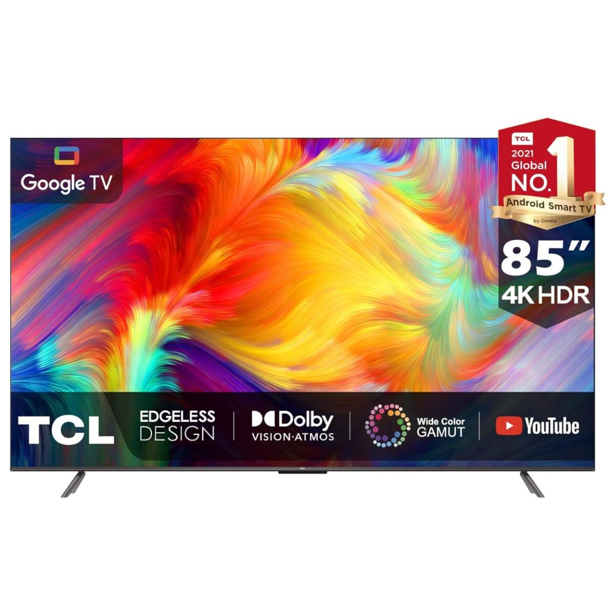 TCL 85 Inch 4K HRD Smart TV, (P735 Series), Dolby Vision Atmos, Edgeless Design, HDR 10+, Color Black Model – 85P735 – 1 Year Warranty - Image 1