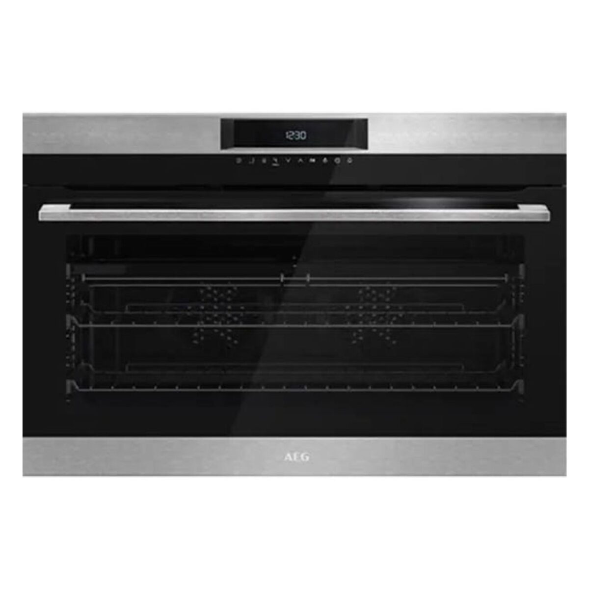 AEG 90X60 cm Built In Electric Oven, LED Touch Display, Large Internal Capacity, SteamBake, Color Black/Silver Model – BEK722910M – 1 Year Full Warranty - Image 1