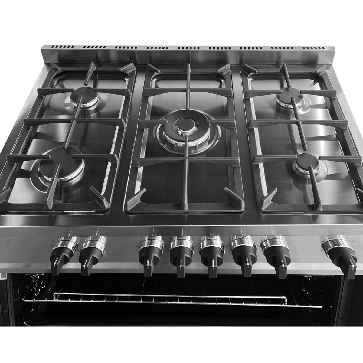 Daewoo 90x60cm Gas Cooker, 5 Burners, Bottom Electric Oven, Color Silver/Black Model – DW-DGE-S965HE – 1 Year Warranty. - Image 2