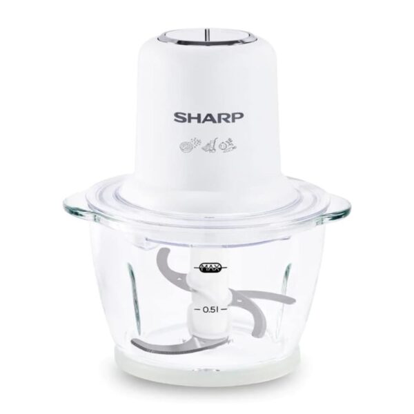 Sharp 1.2 Liter Chopper, Glass Bowl, 350 W, Color White Model – EM-CP31-W3 – 1 Year Warranty.