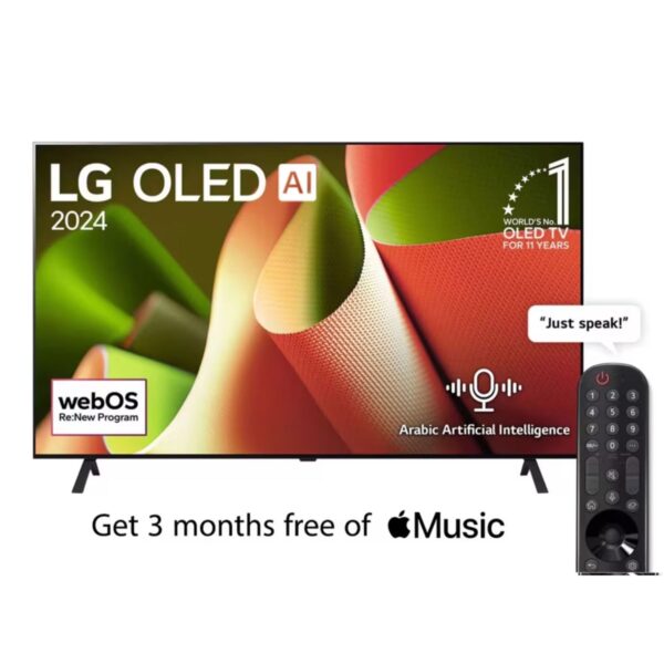 LG 55 Inch OLED 4K Smart TV, OLED B4 Series, AI Magic Remote, Dolby Vision, webOS24, Color Black (2024) Model – OLED55B46LA – 1 Year Warranty.