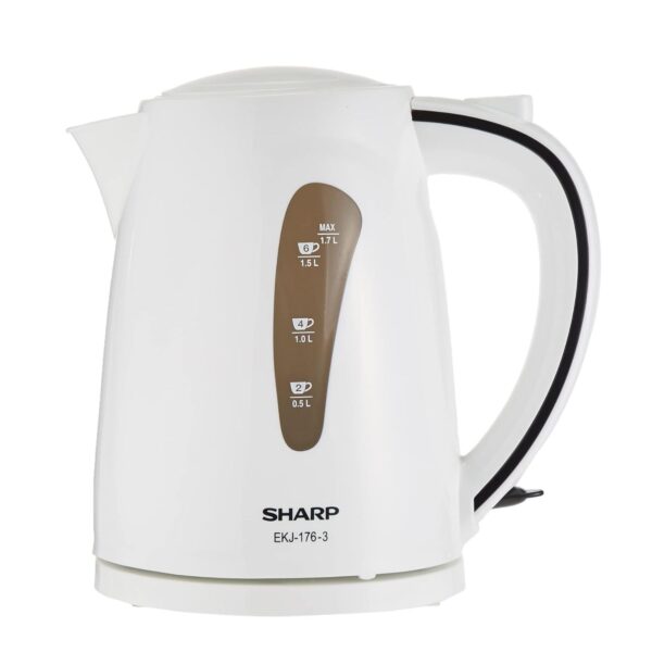 Sharp 1.7 Liter Electric Kettle, Light Indicator, 1850W, Color White Model – EKJ-176-3 – 1 Year Warranty.