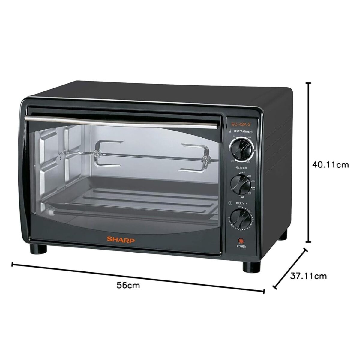 Sharp 42 Liters Electric Oven, Rotisserie And Convection, Color Black Model – EO-42K-3 – 1 Year Warranty. - Image 2