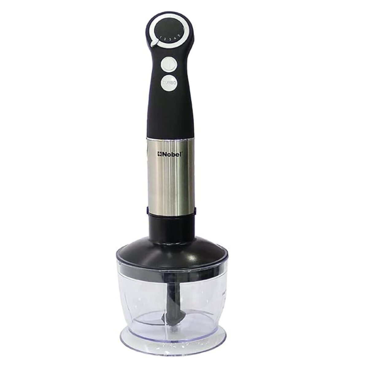 Nobel 4 In 1 Hand Blender, 800W, 600ml Chopper Bowl With Egg Whisk, Color Silver Model – NHB444 – 1 Year Warranty. - Image 1