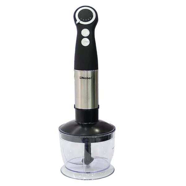 Nobel 4 In 1 Hand Blender, 800W, 600ml Chopper Bowl With Egg Whisk, Color Silver Model – NHB444 – 1 Year Warranty.