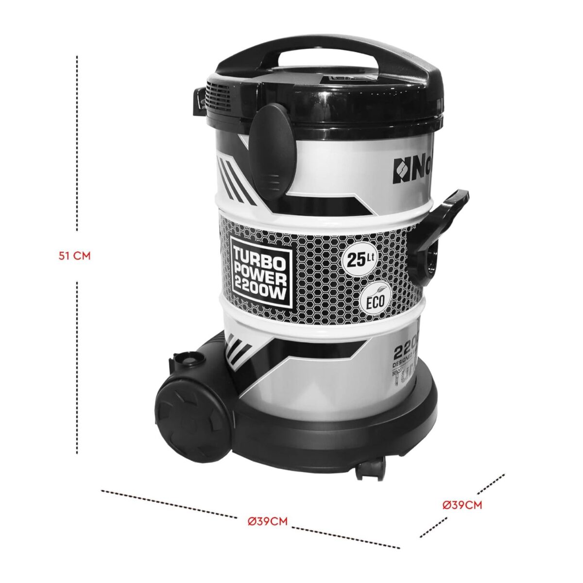 Nobel 25 Litres Drum Vacuum Cleaner, 2200W, Air Speed Control, Low Noise, Color Gray Model – NVC2600 – 1 Year Warranty. - Image 6