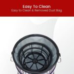 Nobel 21 Liters Drum Vacuum Cleaner, 1600 W, Durable Iron Tank, Smooth Roller, Color Purple/Black Model – NVC2121 – 1 Year Warranty. - Image 6