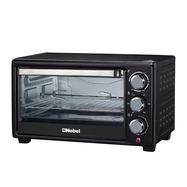 Nobel 18 Liters Electric Oven, Stainless Steel, Temperature Control, Rotisserie, Inner Lamp,1280W, Color Black Model – NEO20 – 1 Year Warranty.