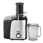 Nobel Juicer, 2 Litres Pulp Container, 1.1 Litre Juicer Cup, 2 Speed Control, Overheat Protection, Safety Lock, Color Silver/Black Model – NJE101E – 1 Year Warranty.