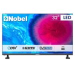 NOBEL 32 Inchs LED Flat TV, Frameless, HD Dvbt2, Color Black Model – NTV32FL – 1 Year Warranty.