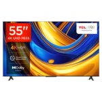 TCL 55 Inch Smart LED TV, 4K Ultra HD, Google TV, Metallic Bezel-less, Color Black Model – 55P655 – 1 Year Warranty.