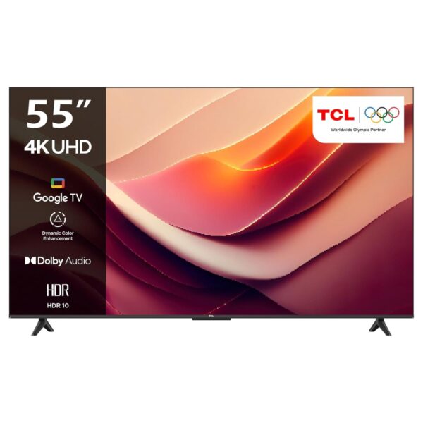 TCL 55 Inch Smart LED TV, 4K Ultra HD, Google TV, P69B Series, Metallic Bezel-less, Color Brushed Titanium Model – 55P69B – 1 Year Warranty.