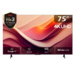 TCL 75 Inch Smart LED TV, 4K Ultra HD, Google TV, P69B Series, Metallic Bezel-less, Color Black Model – 75P69B – 1 Year Warranty.