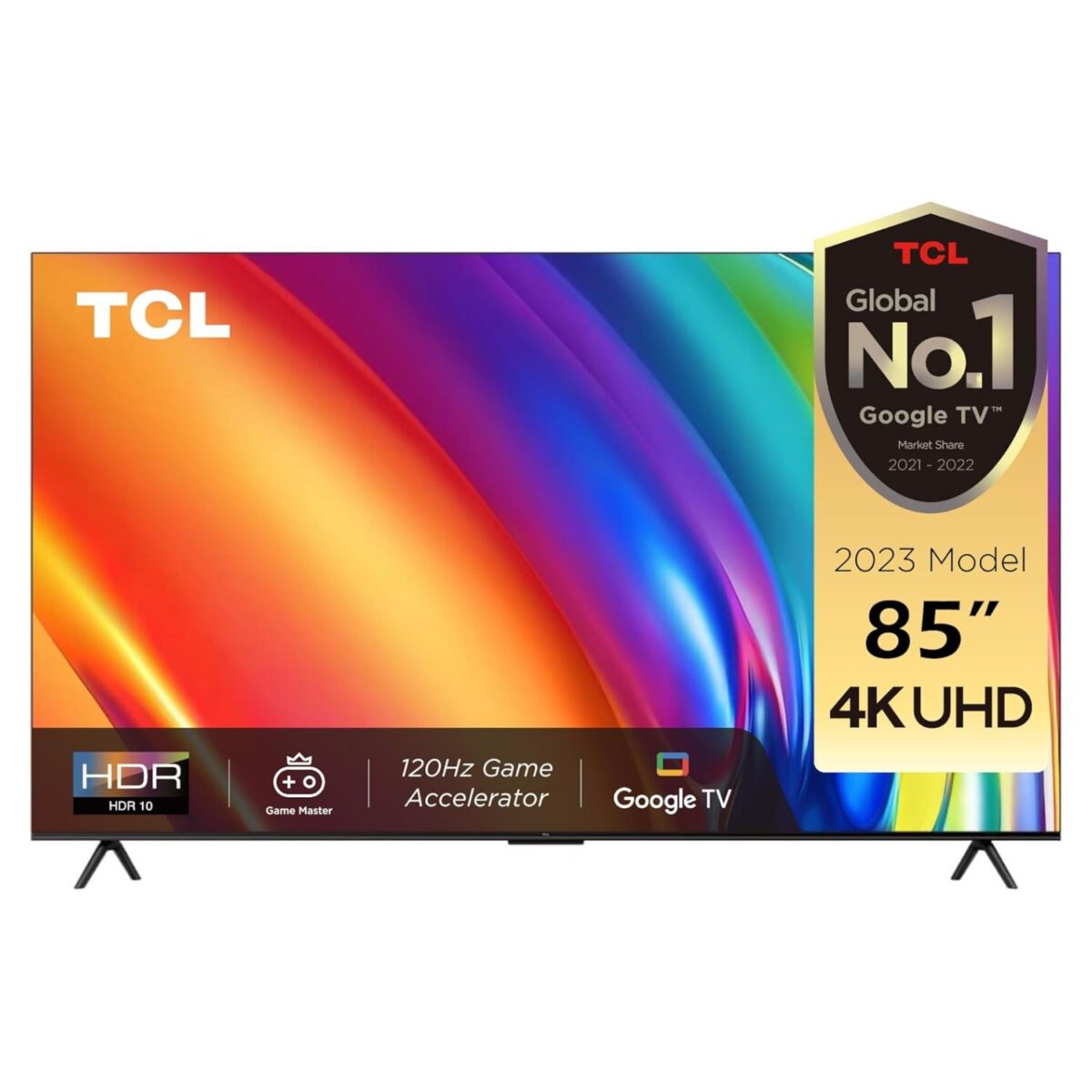 TCL 85 Inch Smart LED TV, 4K Ultra HD, Google TV, P745D Series, Dolby Vision, Dolby Atmos, HDR 10, Color Black Model – 85P745D – 1 Year Warranty. - Image 1