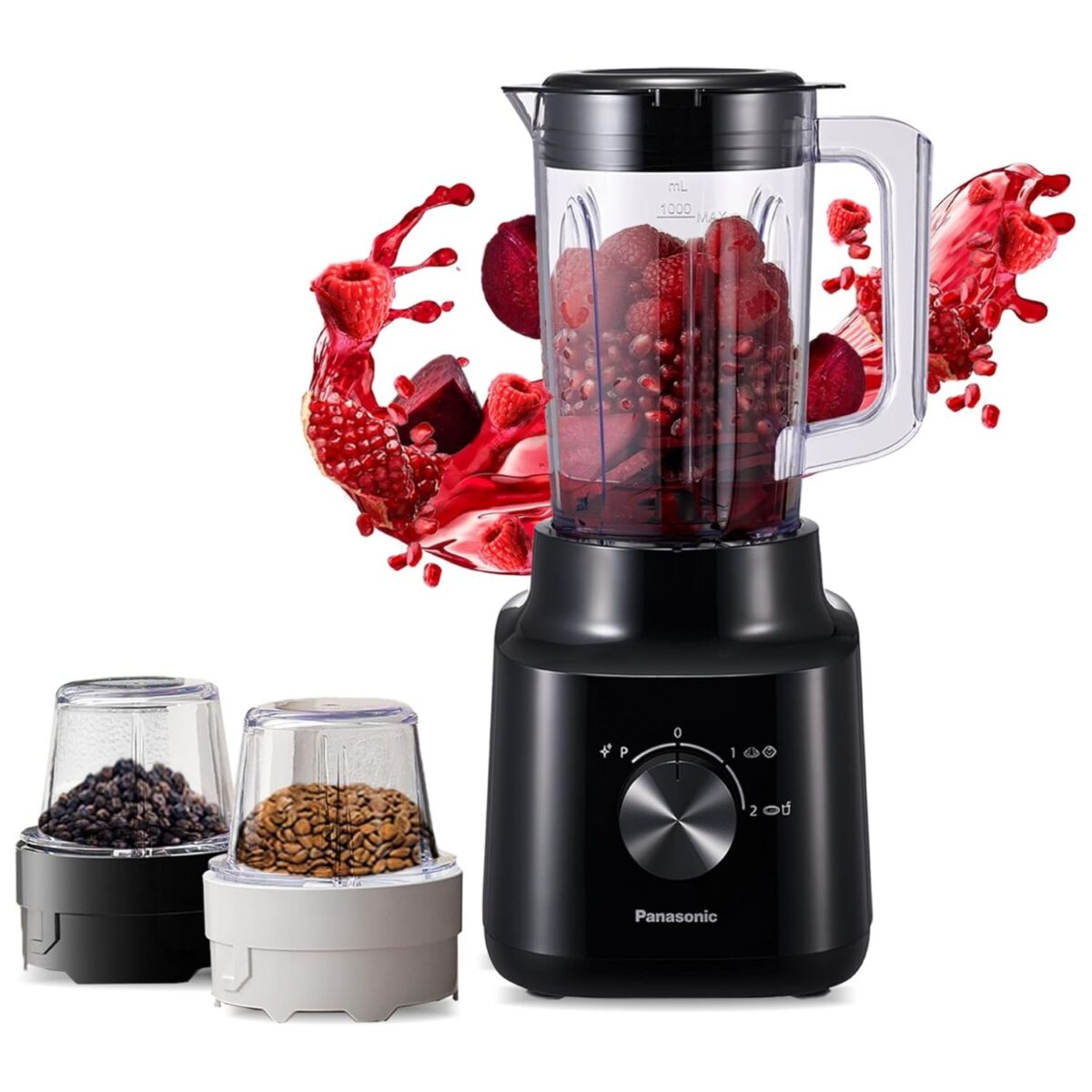 Panasonic 1.45 Liter Blender, 2 Dry Mill For Grinding, Plastic Jug, Stainless Steel Blade, Color Black Model – MX-CP3121KTN – 1 Year Warranty. - Image 2