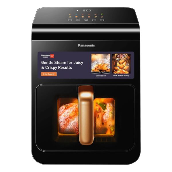 Panasonic 6 Liter Air Fryer, 1450W, Viewing Window, LED Touch Panel, 11 Preset Menu, Color Black Model –  NF-CC600AUA – 1 Year Warranty.